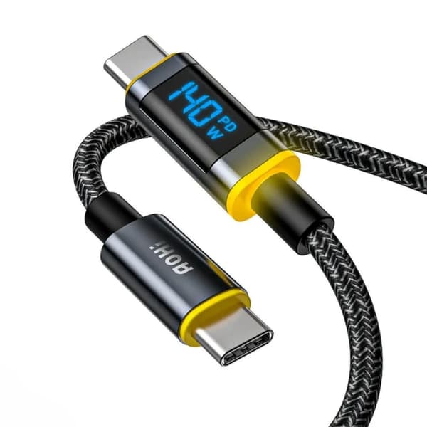 USB-C-kaapeli LED-näytöllä AOHi MAGLINE+ 140W 1.2m