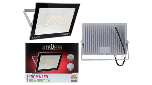 LED-ulkovalaisin KROMA 100W 6200K harmaa 03704 STRUHM