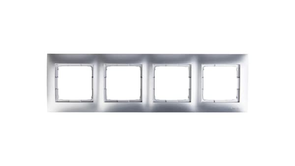 Kontakt-Simon Fyrdubbel ram SIMON54 universal silver - DR4/43