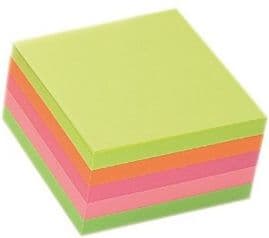 Selvklæbende blok 75x75mm neon D.RECT