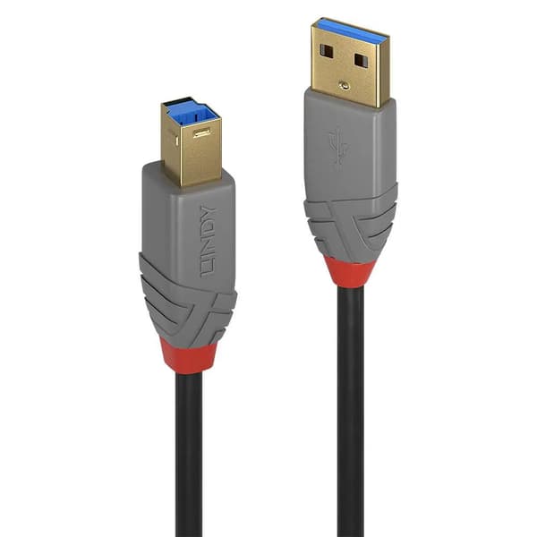 Lindy 1M USB 3.2 Typ A till B-kabel, Anthra Line