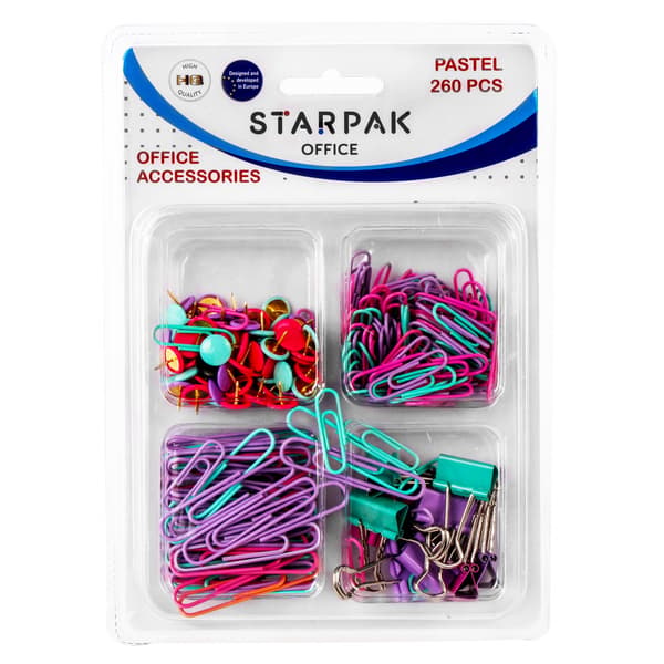 Toimistotarvikkeet 260 osaa pastellivärit Starpak