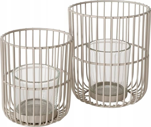 Boltze Metallygte CINDY, beige, 2 stk.