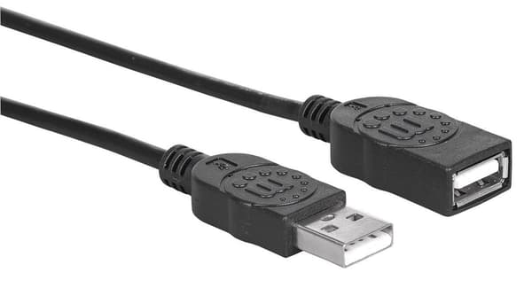 Kabel/Backloader Manhattan USB 2.0 A-A M/F 1m svart