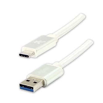 USB Logo USB-A - USB-C -kaapeli 2 m, valkoinen