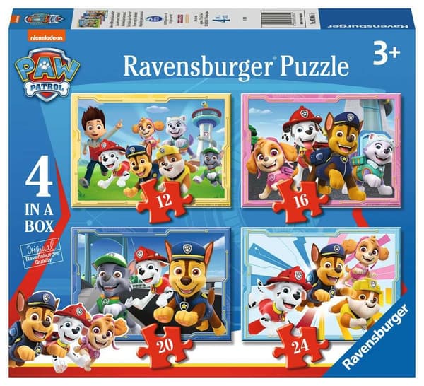 Paw Patrol puslespil 12+16+20+24 brikker