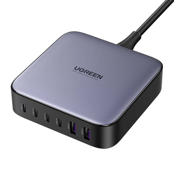 Pöytälaturi UGREEN, 2xUSB-A, 4xUSB-C, GaN, 200W (musta)
