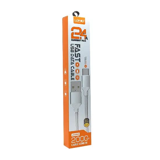 Kabel LDNIO LS392 Lightning 2m 2,4A sort/rød