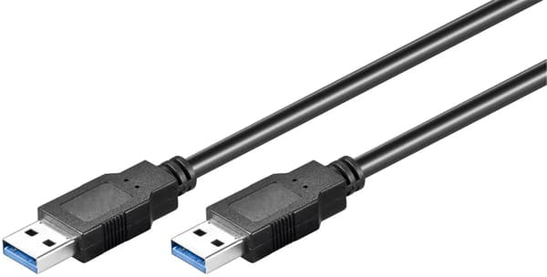 MicroConnect USB 3.2 Gen 1 A-A 1m M-M, Sort USB3.0, M/M, 1m, 1 m, USB A, USB A, USB 3.2 Gen 1 (3.1 Gen 1), Han/Han, Sort