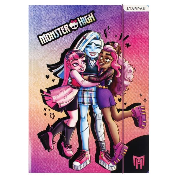 MAPPE MED VISKELÆDER PAP A4 STK MONSTER HIGH FOL10/100