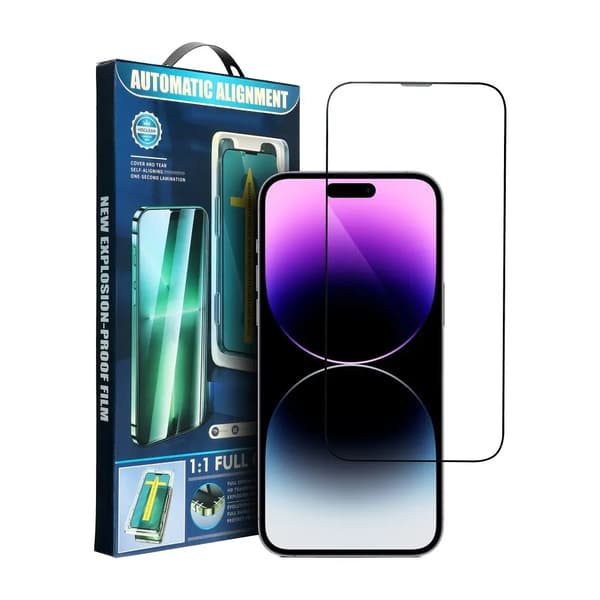5D Fuld Lim Hærdet Glas - til iPhone 12 Pro sort + applikator