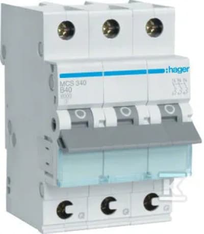MCB afbryder Icn=6000A 3P C 40A QuickConnect MCS340