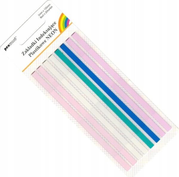 Indexflikar neon 5x135mm 8x20st plast