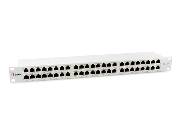 Equip Equip Patchpanel 48x RJ45 Cat6A 19\" FTP 1HE Premium lysegrå