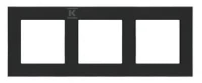 Simon 55 3-fags ramme DUO Sort, krom base TRD3.163/149