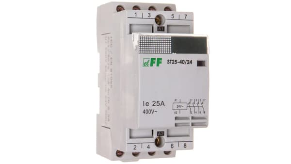 F&F Modulær Kontaktor 25A 4S 0B 24V AC ST25-40-24V