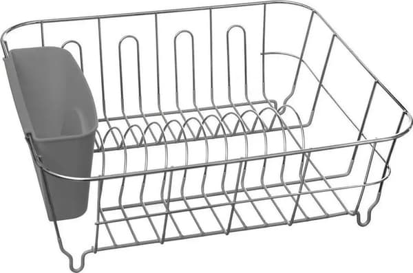 Pvc kromattu astiankuivausteline harmaa