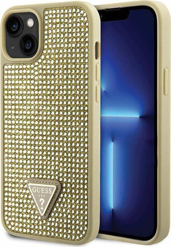 Guess GUHCP14MHDGTPD iPhone 14 Plus 6,7\" Guld/Guld Hardcase Strass Dreieck