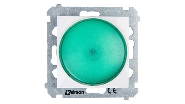 Simon 54 LED-ljussignal grön lampa vit DSS3.01/11
