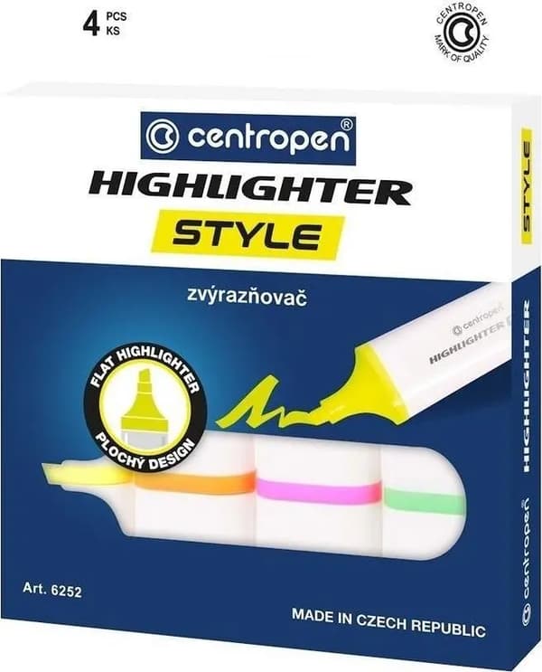 Overstregningstusch fluo 4 farver
