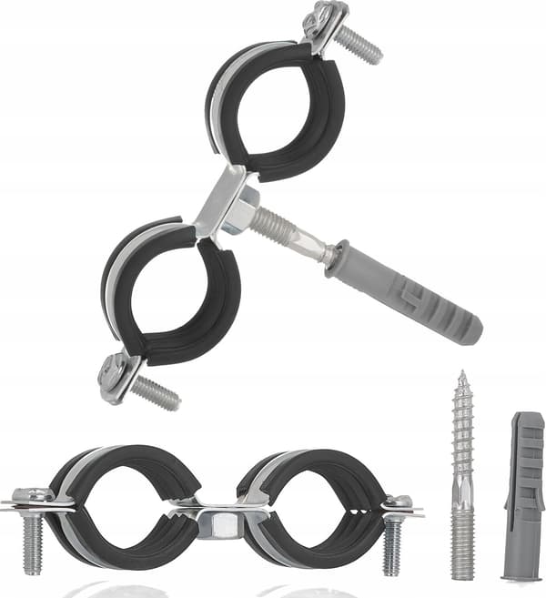 Metalklemme med gummi til dobbeltrør 3/4\" 26-30mm (200)