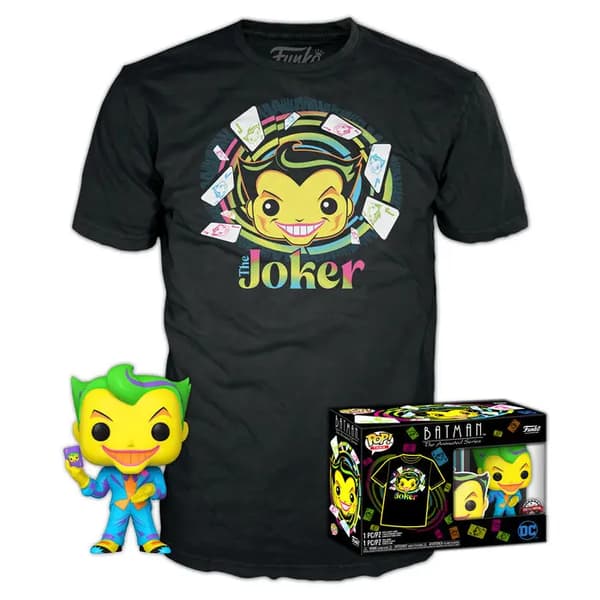 Figuuri- ja T-paitasetti POP & Tee DC Comics Batman Jokeri Exclusive
