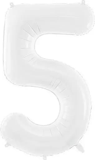 PartyDeco Folioilmapallo 5 86cm valkoinen