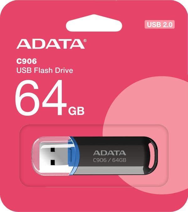 ADATA C906 64GB USB2.0 Stick Klassisk Sort