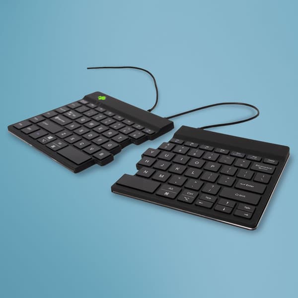 R-Go Tools Split-tastatur, (USA), sort QWERTY, kablet. Windows, Linux Integreret numerisk tastatur