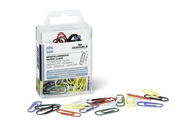 Durable DURABLE Papirclips 26mm Plastbelagt 100 stk.