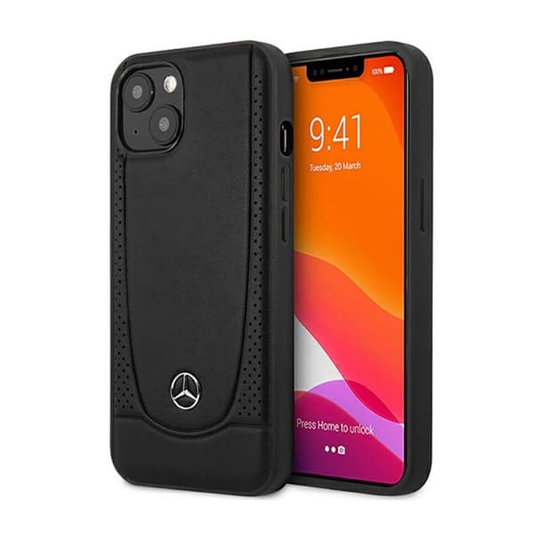 Mercedes MEHCP14MARMBK iPhone 14 Plus 6,7 \"sort / sort Hardcase Læder Urban