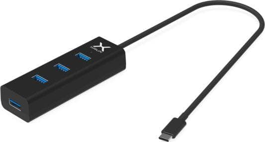 HUB USB C KRUX 4 portar USB 3.0 svart