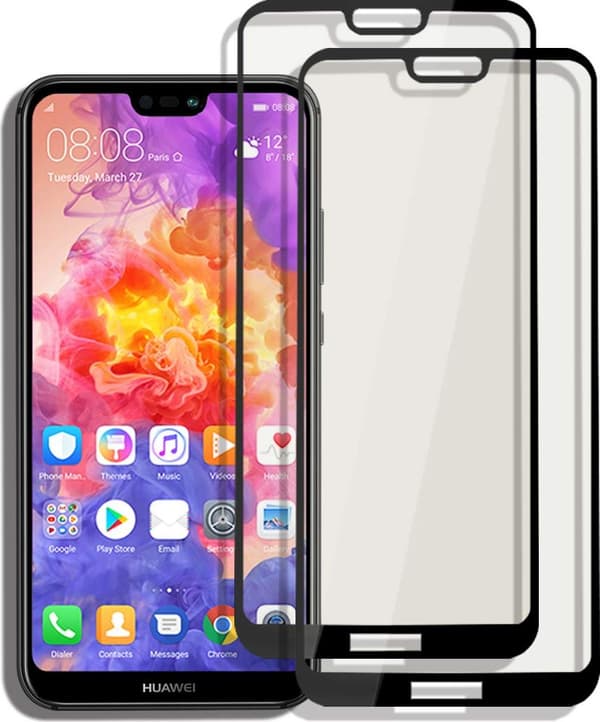 Hærdet glas 5D HUAWEI P20 LITE sort FULD LIM universal