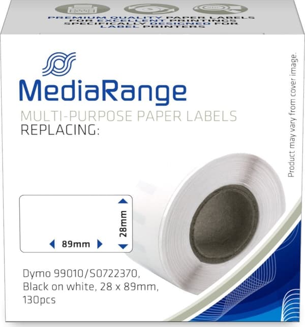 MediaRange Pappersetiketter komp. Dymo 28x89mm 130 st. v/v