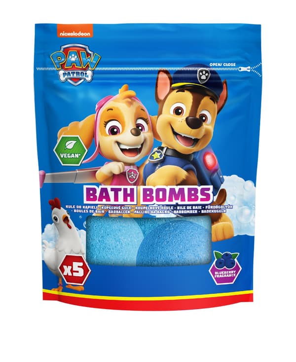 BARN Paw Patrol Badbomber med blåbärsdoft 1-pack - 5 st.