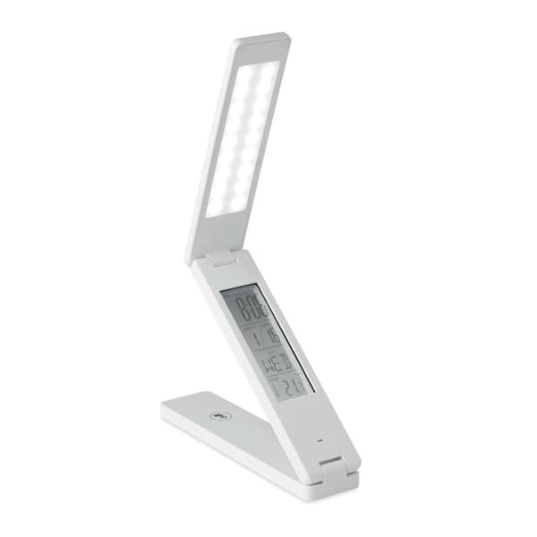 Sammenfoldelig bordlampe 18 LED med vejrstation