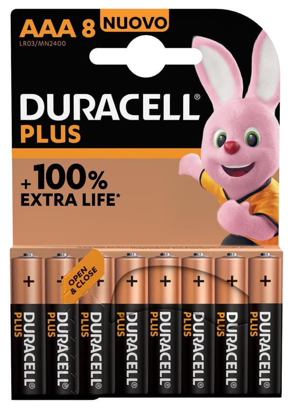 Duracell Plus MN2400 AAA, alkaliparisto, 8 kpl