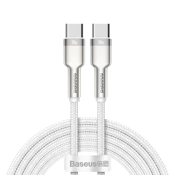 BASEUS kabel Typ C till Typ C PD 5A 100W Cafule CATJK-D02 2 m vit