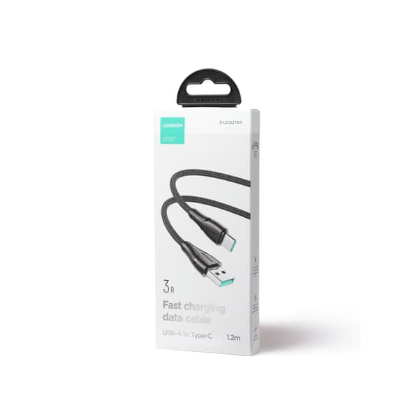 Joyroom Surpass Series A11 USB-A / USB-C 3A -kaapeli 1,2 m - Musta