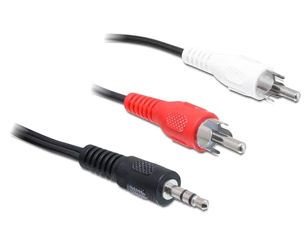 Kabel Delock Jack 3.5mm - RCA (Cinch) x2 1.5m sort (84000)