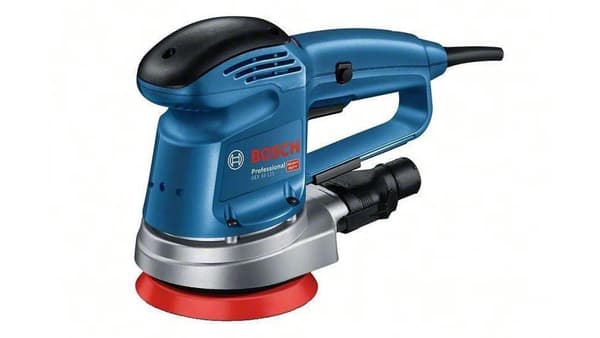 Bosch GEX 34-125 -satelliittihiontakone pahvilaatikossa