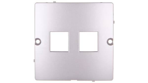 Simon Basic ICT Jack Cover Dobbelt 2xRJ Keystone Flad Satin Metal