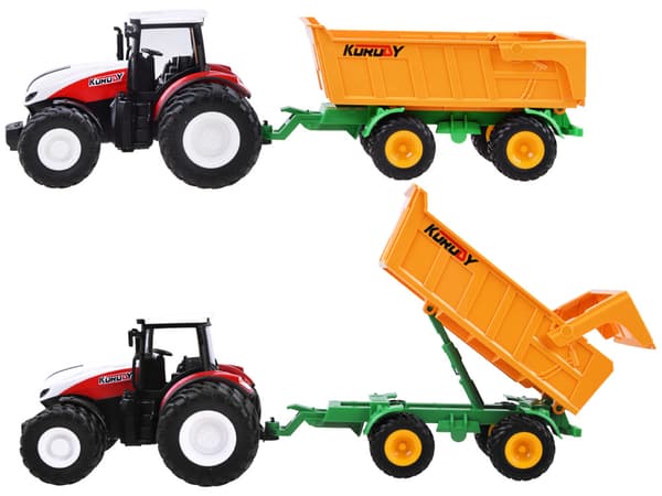 Fjärrstyrd traktor gummihjul + RC0601 släpvagn