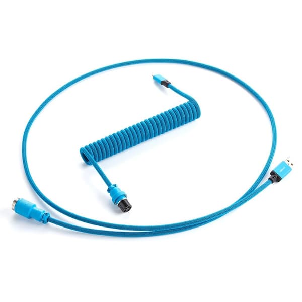 CableMod PRO hopfällbar USB A till Micro USB C tangentbordskabel, Spectrum Blue - 150 cm