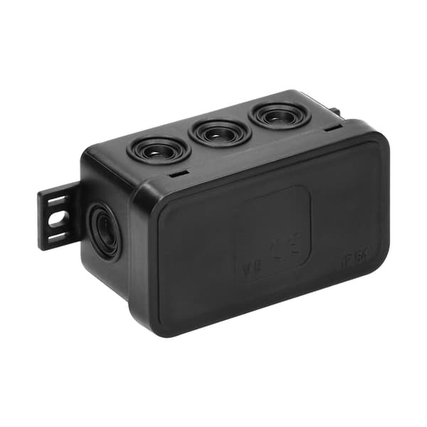 Kapsling n/t CLICK, IP54, 8 genomföringar, 80x45x41mm, svart