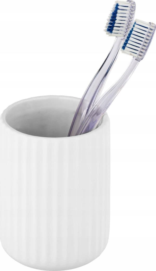 Wenko BELLUNO tandborstbehållare, keramik, vit, Ø 8 cm, Wenko