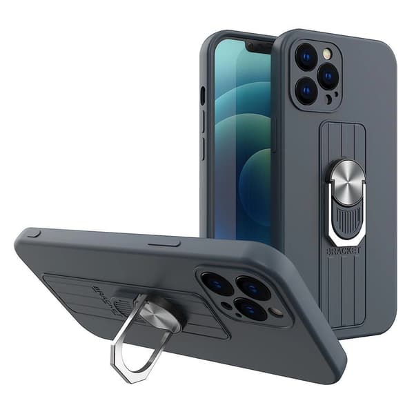 Ring Case silikonecover med fingerholder og stativ til Xiaomi Redmi Note 11 Pro blå