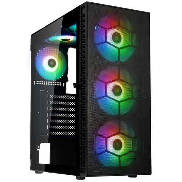Kolink Observatory HF Mesh RGB ATX Mid-Tower kabinet med glaspanel (sort)