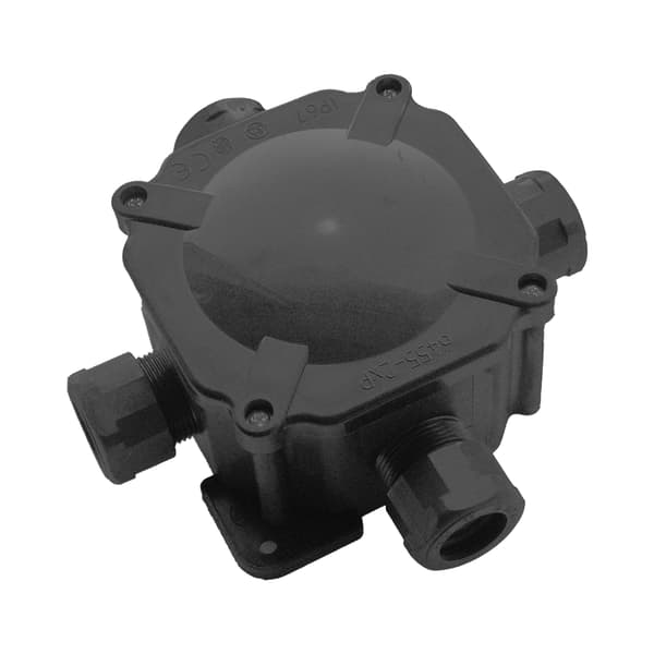 Hermetisk dåse IP67, 4 forcellars, 144x144mm, sort