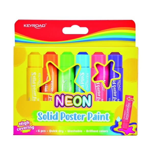 KEYROAD affischfärger neonstift 6 färger x 10g